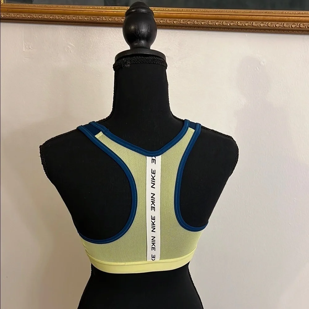 Girl's Nike Blue and Yellow Sports Bra Racerback Design, Sz L.